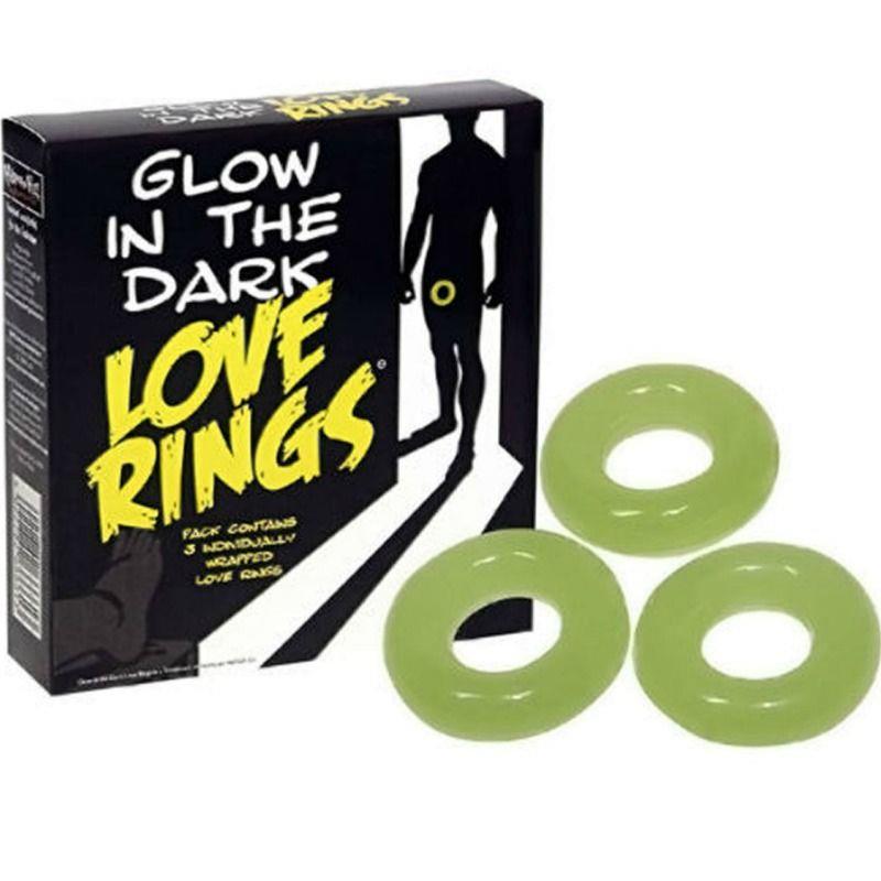 Pack of 3 Glow in the Dark Love Rings - UABDSM