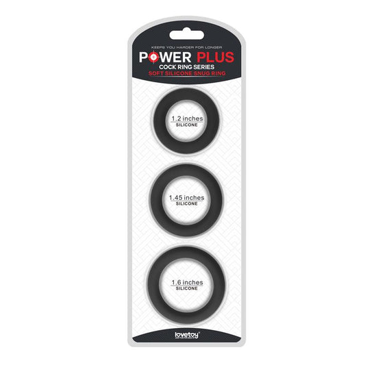 Pack of 3 Penis Ring Power Plus Black - UABDSM