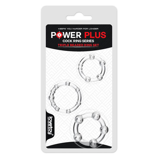Pack of 3 Penis Ring Power Plus Triple Clear - UABDSM
