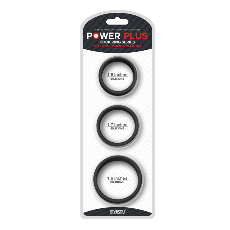 Pack of 3 Penis Ring Power Ring Black - UABDSM