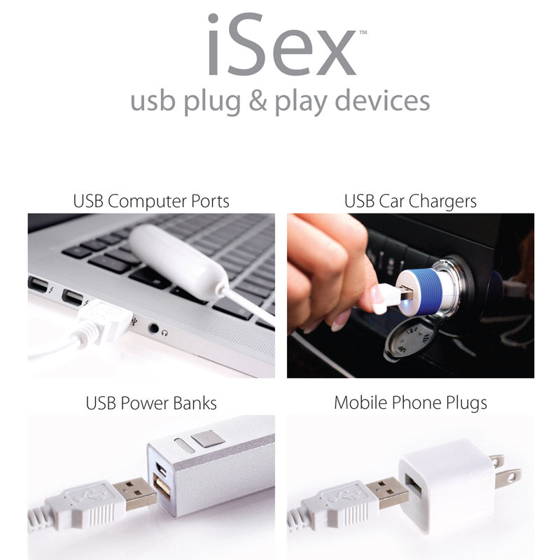iSex USB Vibrating Slim Bullet - UABDSM