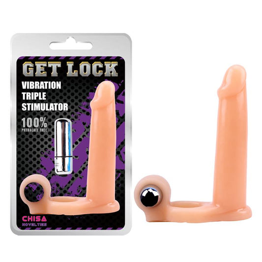 Penis Sleeve with Vibration 15.5 cm Flesh - UABDSM