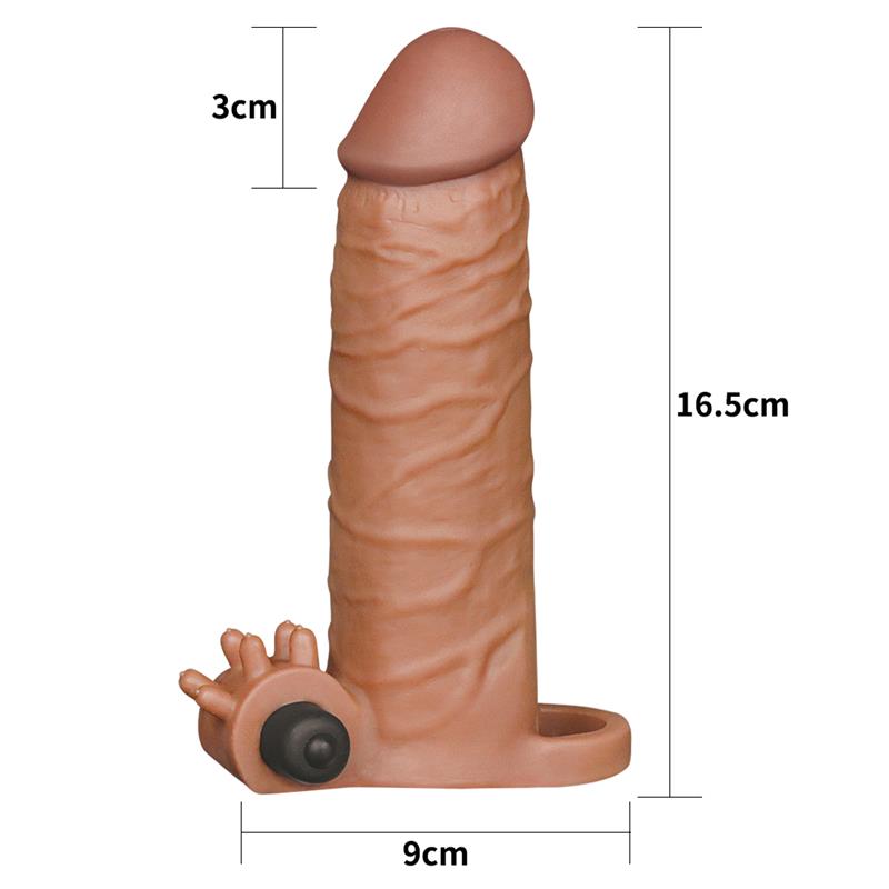 Penis Sleeve with Vibration Add 2 Pleasure X Tender Brown - UABDSM