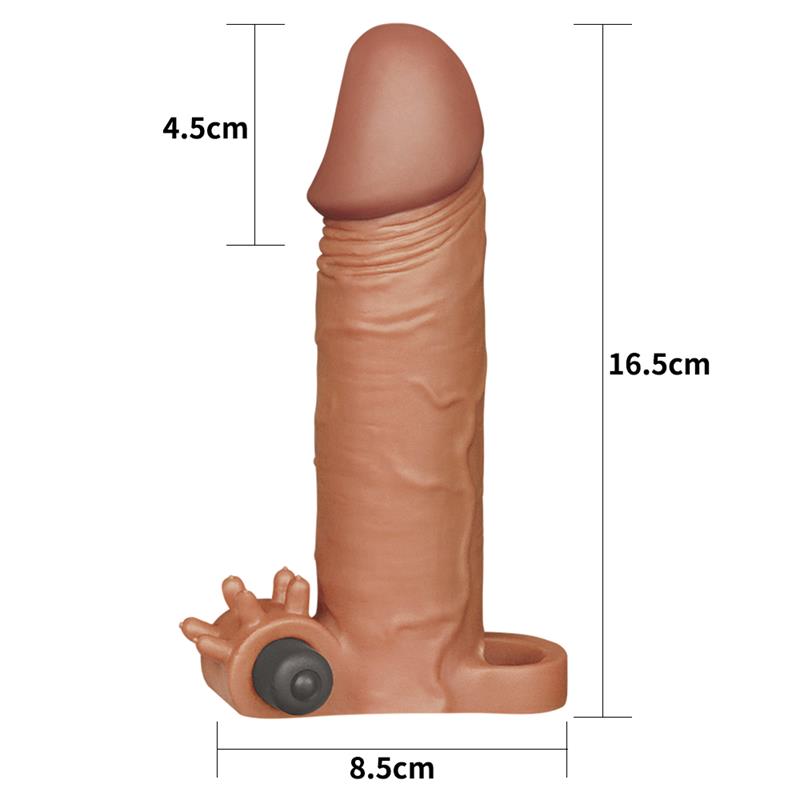 Penis Sleeve with Vibration Add 2 Pleasure X Tender Brown - UABDSM