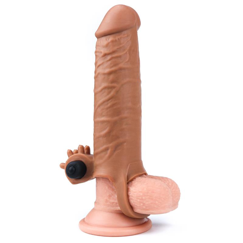 Penis Sleeve with Vibration Add 2 Pleasure X Tender Brown - UABDSM