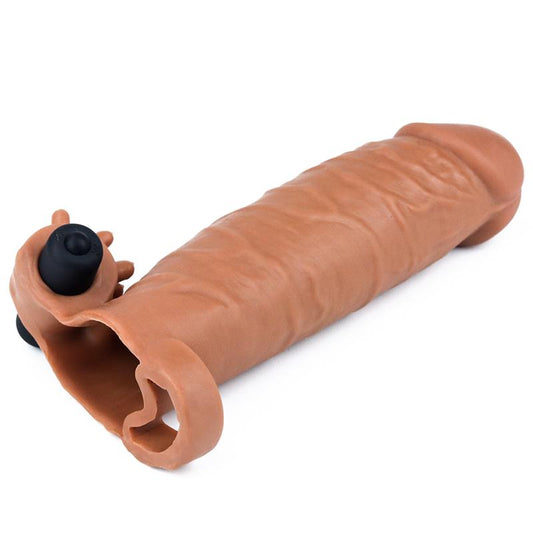 Penis Sleeve with Vibration Add 2 Pleasure X Tender Brown - UABDSM
