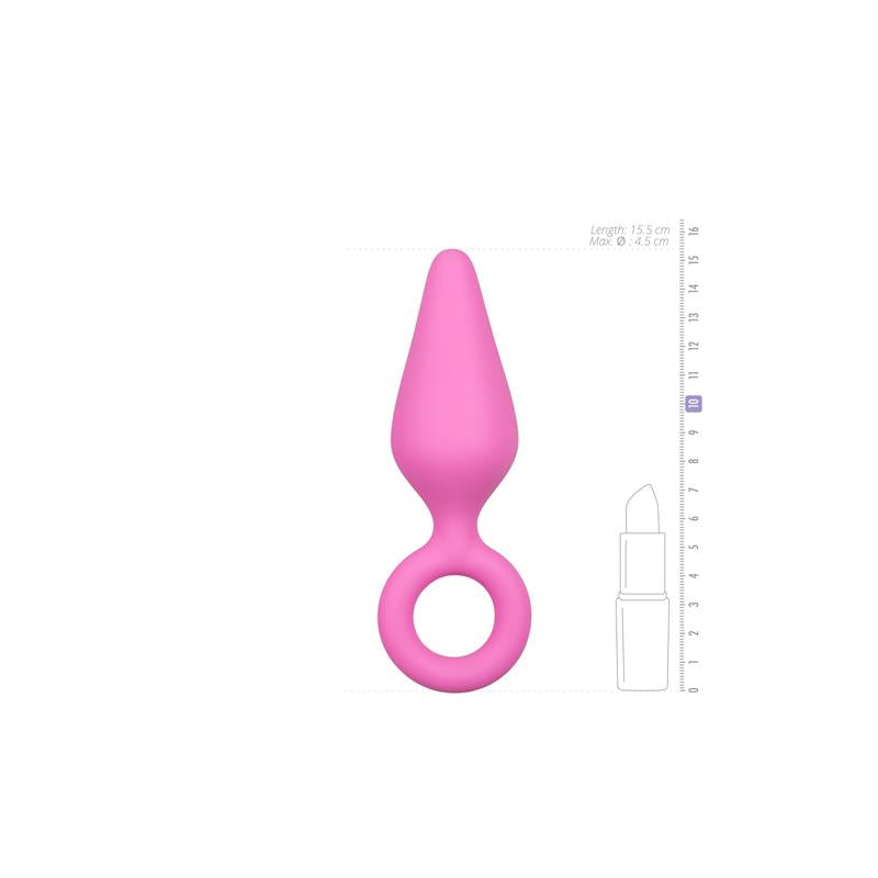 Pink Buttplugs With Pull Ring - Large - UABDSM