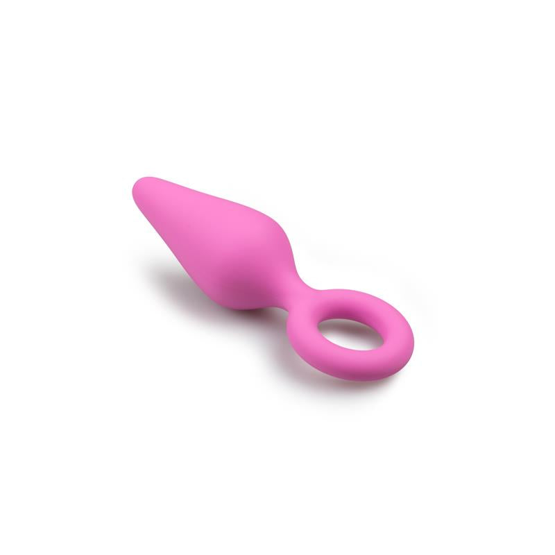 Pink Buttplugs With Pull Ring - Medium - UABDSM