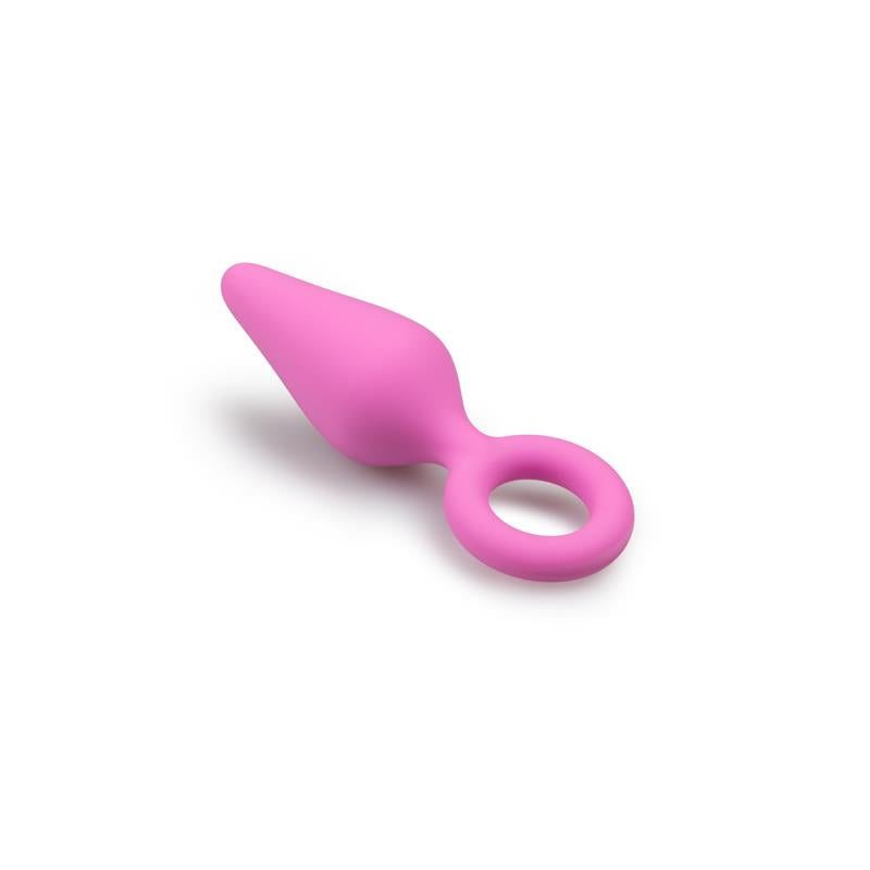 Pink Buttplugs With Pull Ring - Small - UABDSM