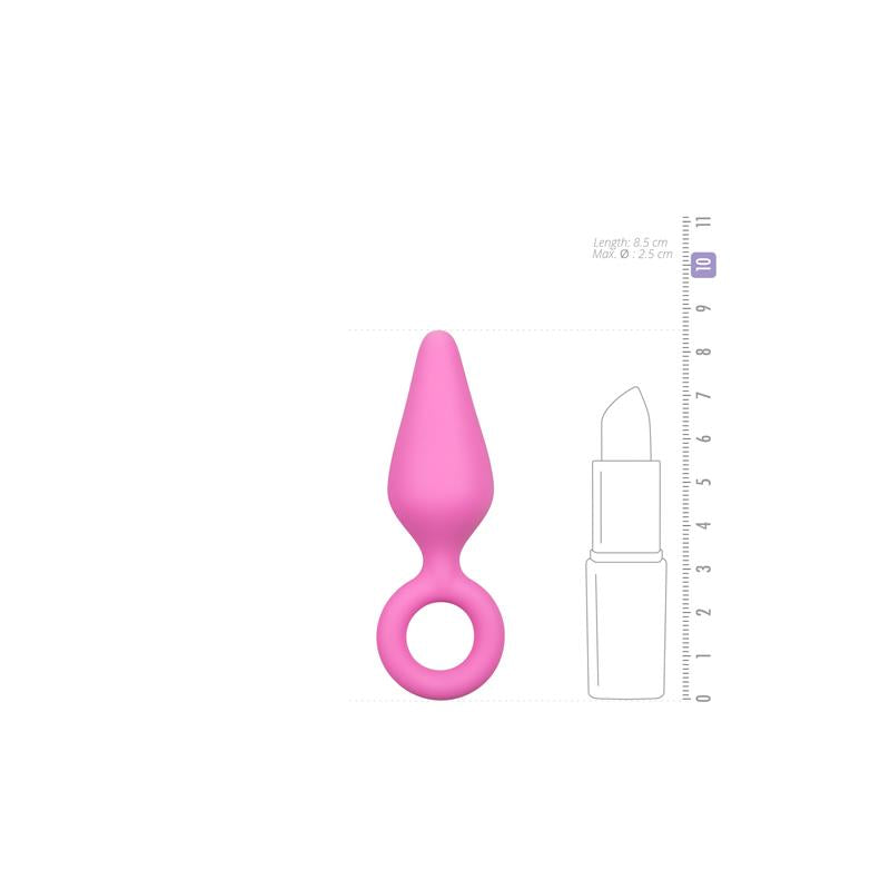 Pink Buttplugs With Pull Ring - Small - UABDSM