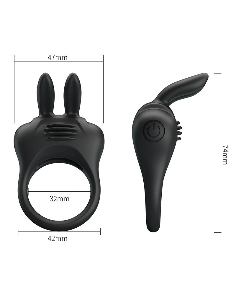 Pretty Love - Davion - Cockring Vibrator - Black - UABDSM