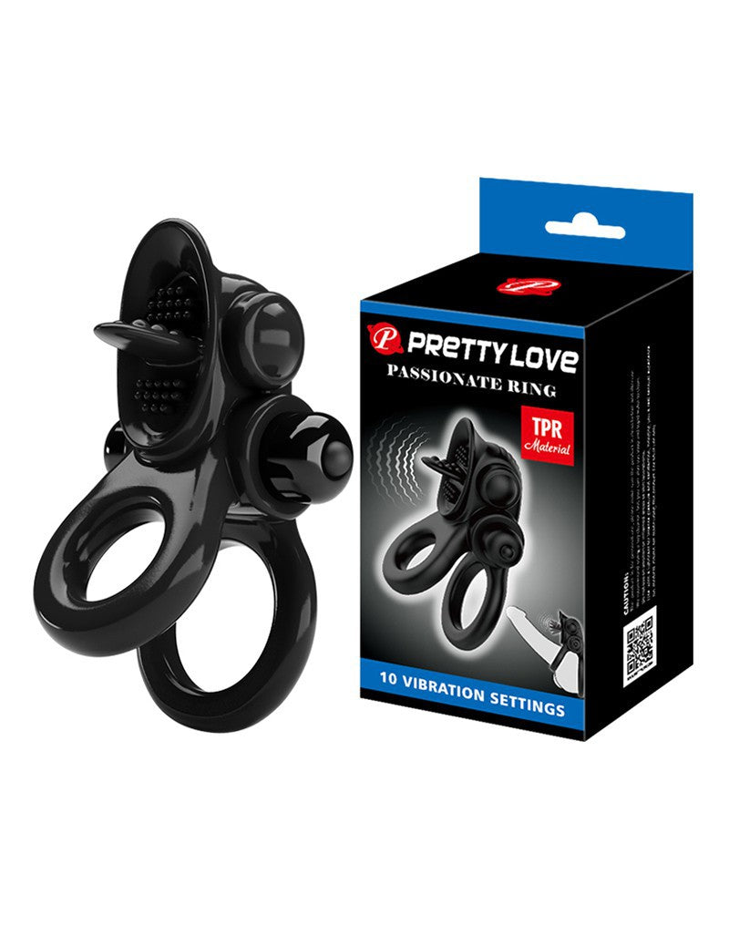 Pretty Love - Passionate Ring - Vibrating Cockring - Black - UABDSM