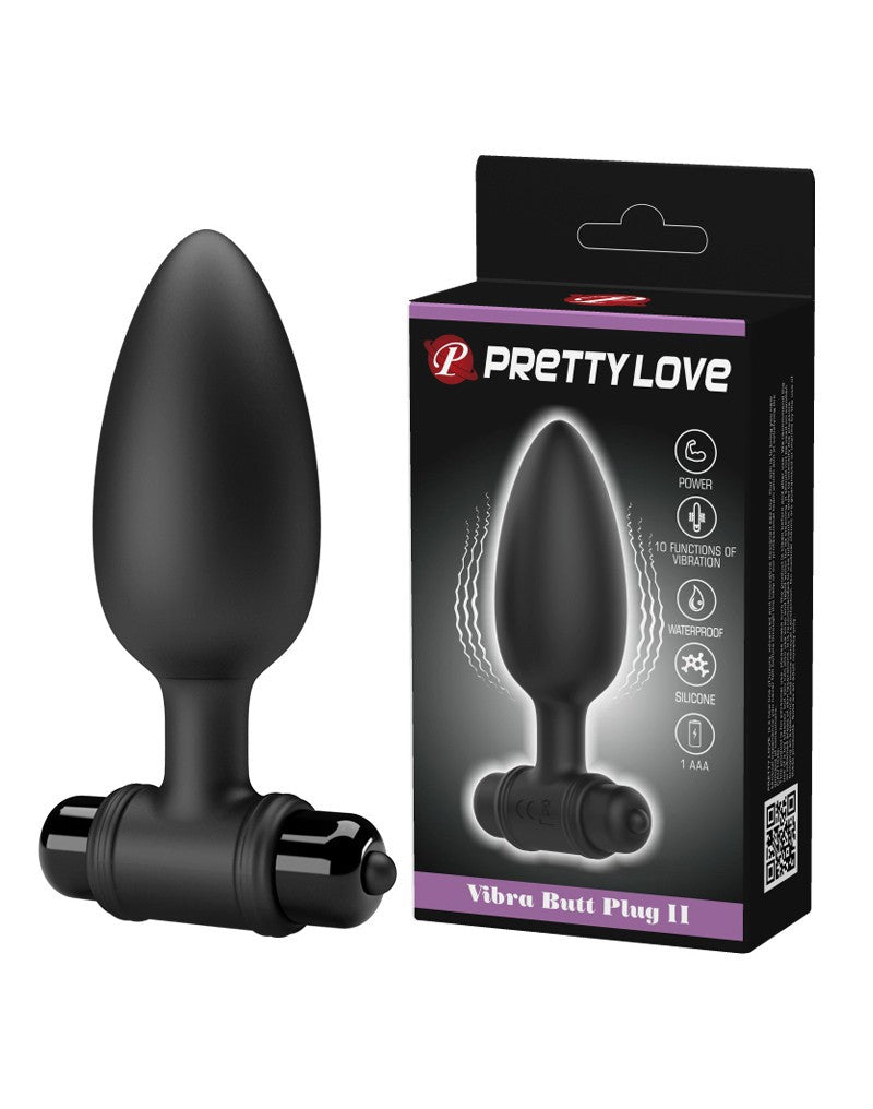 Pretty Love - Vibra Butt Plug II - Vibrating Butt Plug - Black - UABDSM