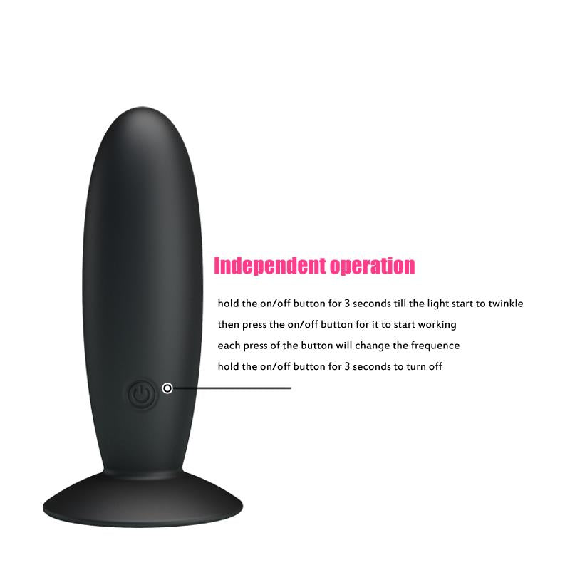 Pretty Love Vibrating Butt Plug Anal Black - UABDSM