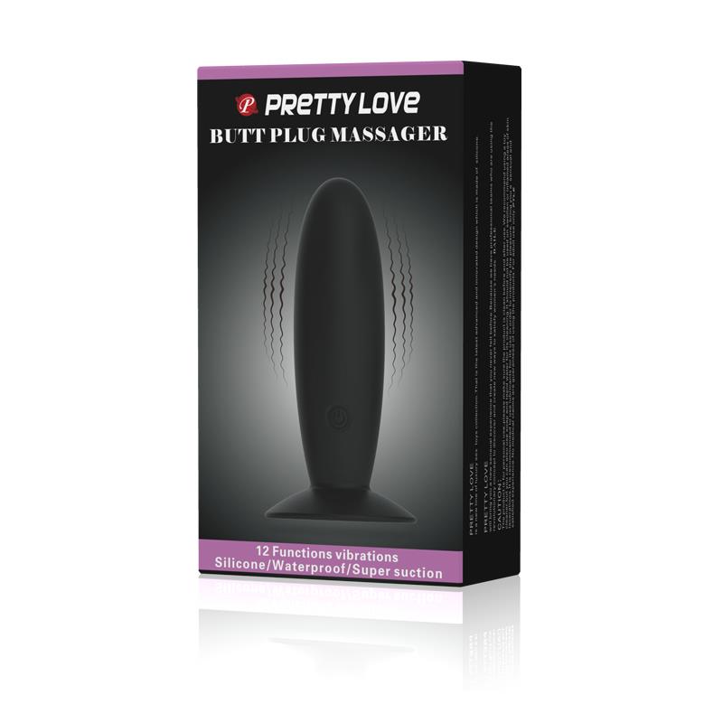 Pretty Love Vibrating Butt Plug Anal Black - UABDSM