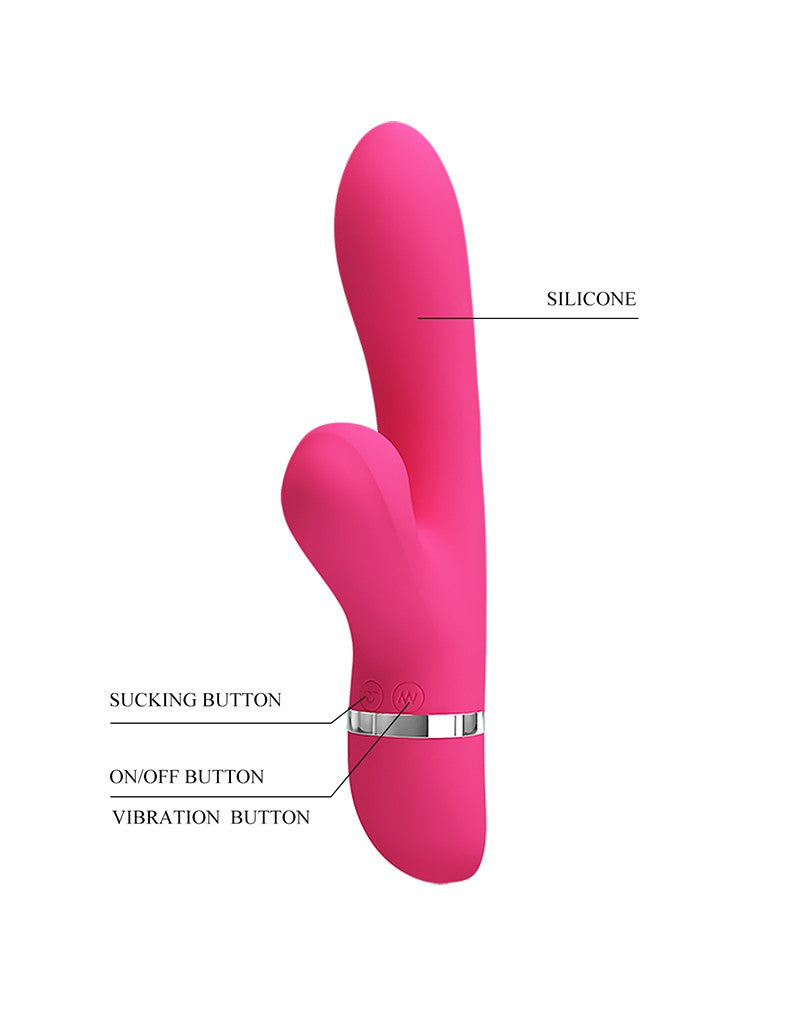 Pretty Love - Willow - Rabbit Vibrator With Sucking Function - Pink - UABDSM