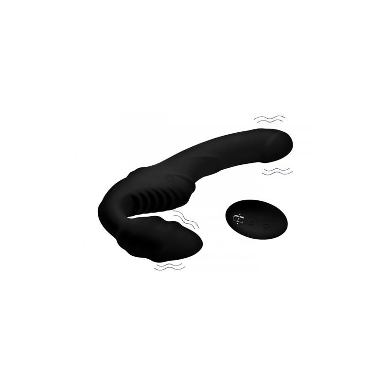 Pro Rider Strapless Strap-on Vibrator Black - UABDSM