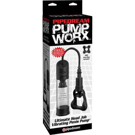 Pump Worx Ultimate Head Job Vibrating Penis Pump Black - UABDSM