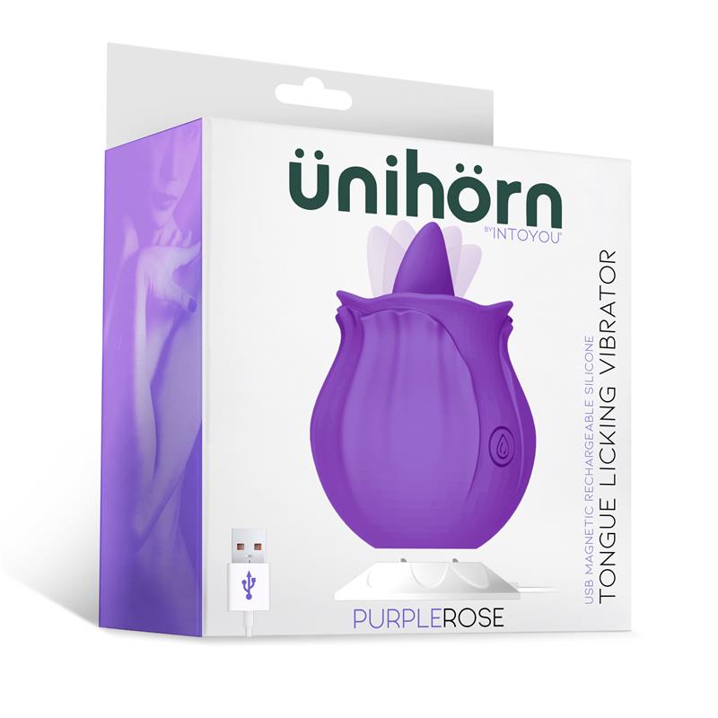 Purplerose Tongue Licking Vibrator USB Charge Dock Silicone - UABDSM