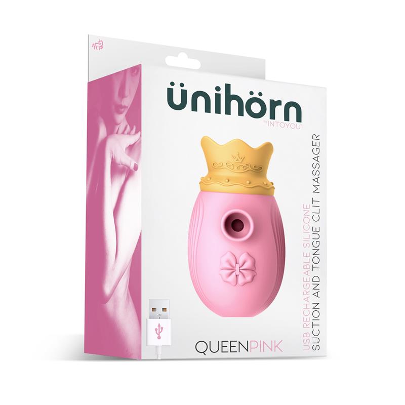 QueenPink Clitoris Sucker with Tongue Massager Silicone - UABDSM