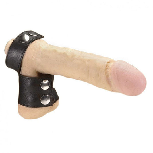 Leather Cock Ring With Ball Clip - UABDSM