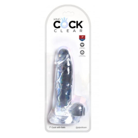 Realistic Dildo with Testicles 7 Clear - UABDSM