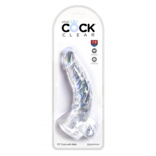 Realistic Dildo with Testicles 7.5 Clear - UABDSM
