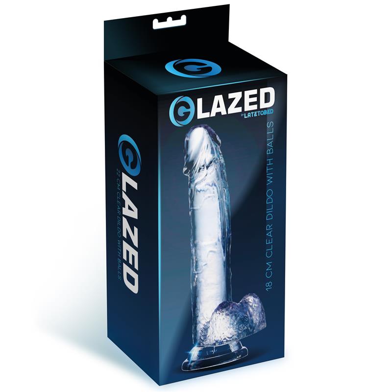 Realistic Dildo with Testicles Crystal Material 18 cm - UABDSM