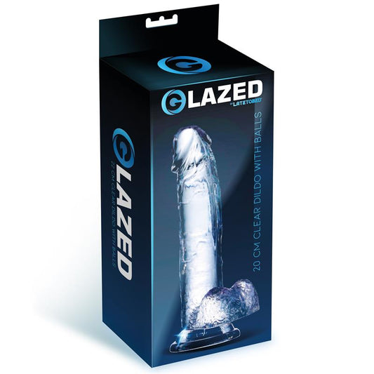 Realistic Dildo with Testicles Crystal Material 20 cm - UABDSM