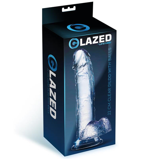Realistic Dildo with Testicles Crystal Material 22 cm - UABDSM