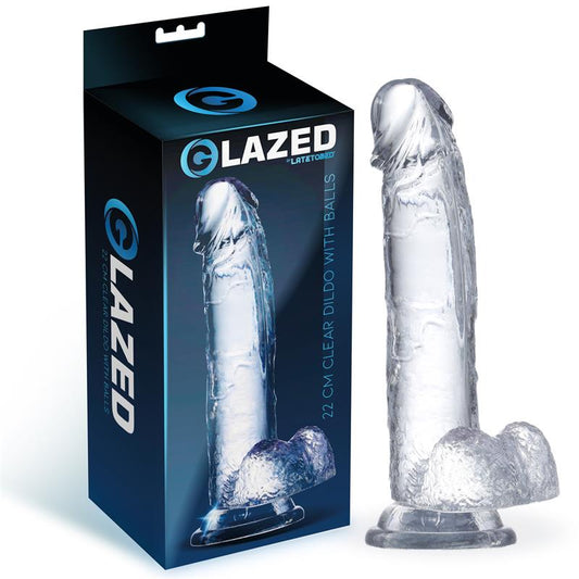 Realistic Dildo with Testicles Crystal Material 22 cm - UABDSM
