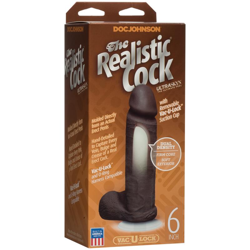Realistic Dual Density Dildo 6 Chocolate - UABDSM