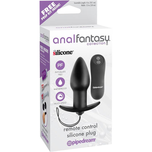 Remote Control Silicone Butt Plug - Colour Black - UABDSM