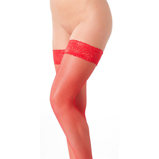 Rimba Amorable Fishnet Stockings Red One Size - UABDSM