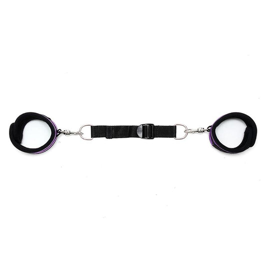Rimba Bondage Play Ankle Cuffs with Adjustable Spreader Strap Adjustable Purple - UABDSM