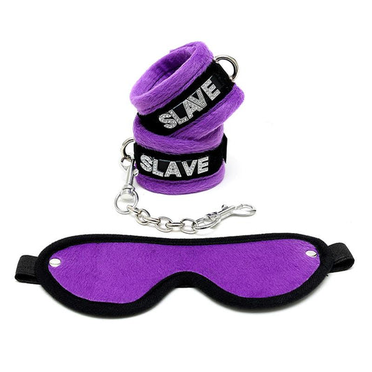 Rimba Bondage Play Handcuffs and Eyemask Purple - UABDSM