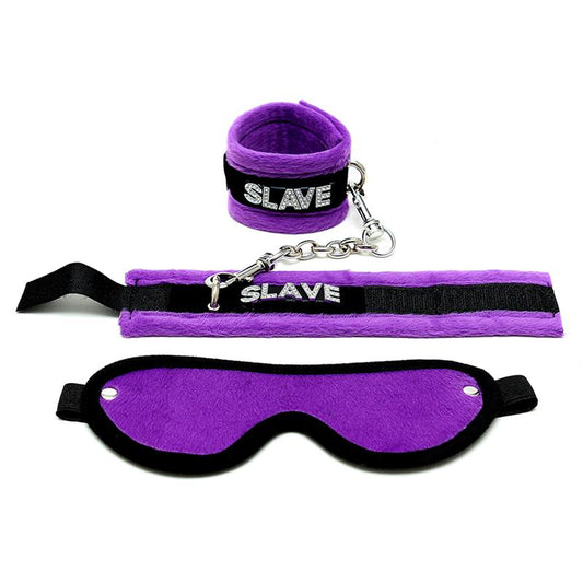 Rimba Bondage Play Handcuffs and Eyemask Purple - UABDSM