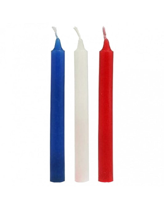 Rimba Bondage Play - Hot Wax SM Candles (3 Pieces) - Blue White & Red - UABDSM