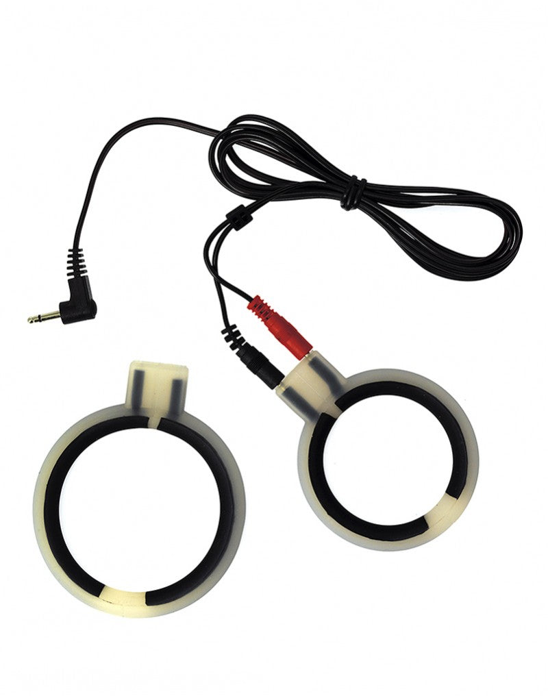 Rimba Electro Cock Rings Bi-polar Round 2 Pcs - UABDSM