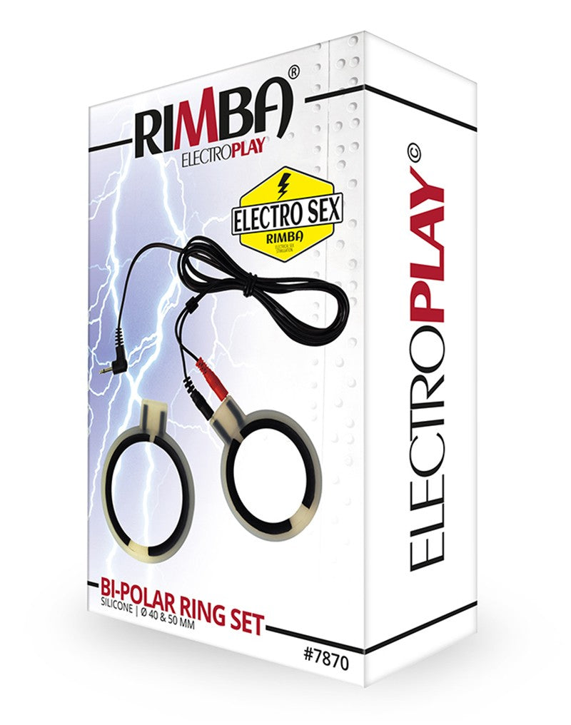 Rimba Electro Cock Rings Bi-polar Round 2 Pcs - UABDSM