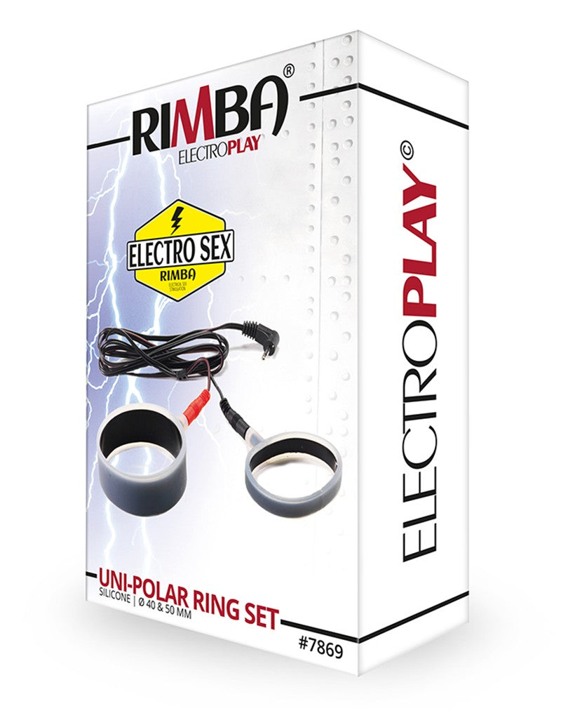 Rimba Electro Set Silicone Cock Rings. Uni Polar. Flat - UABDSM