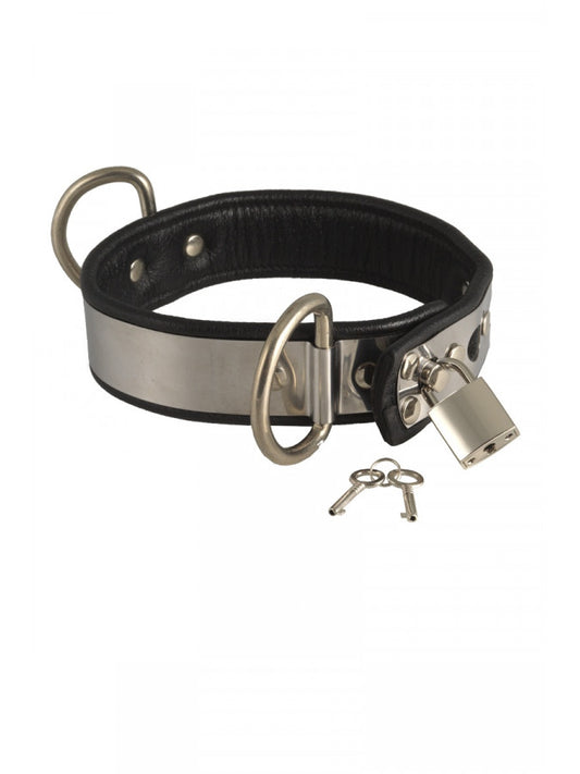 Rimba - Leather Collar With Metal And Padlock - UABDSM