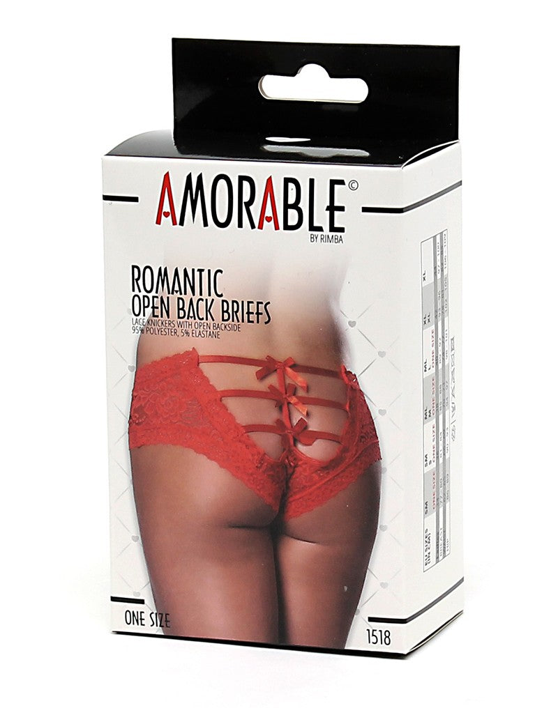 Amorable By Rimba - Open Brief - One Size - Red - UABDSM