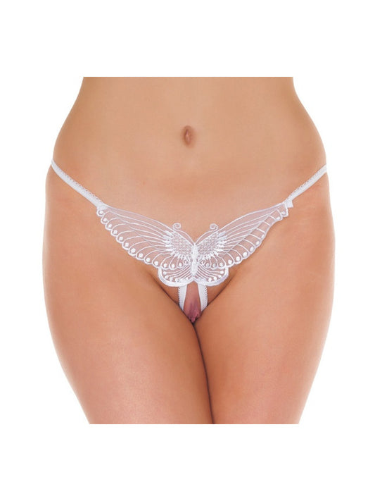 Amorable By Rimba - Open Butterfly String - One Size - White - UABDSM