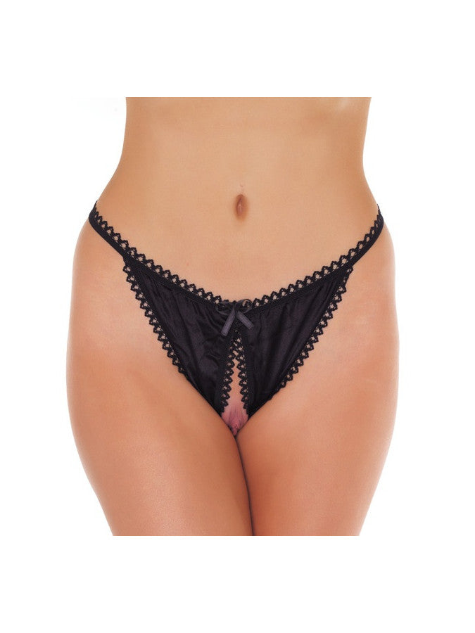 Amorable By Rimba - Open Tanga - One Size - Black - UABDSM