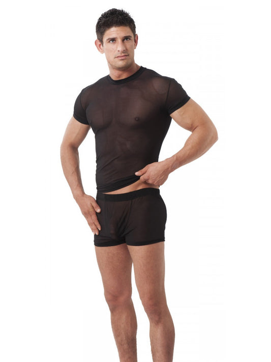 Amorable By Rimba - Transparent Boxer Shorts - Black - UABDSM