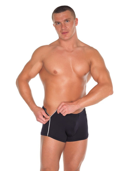Amorable By Rimba - Boxer Shorts With 2 Zippers - One Size - Black - UABDSM