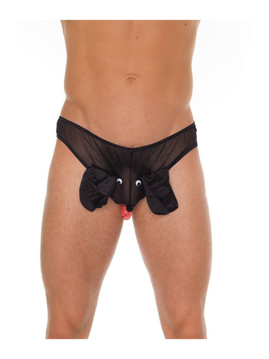 Amorable By Rimba - Transparent Briefs With Dog Head - One Size - Black - UABDSM