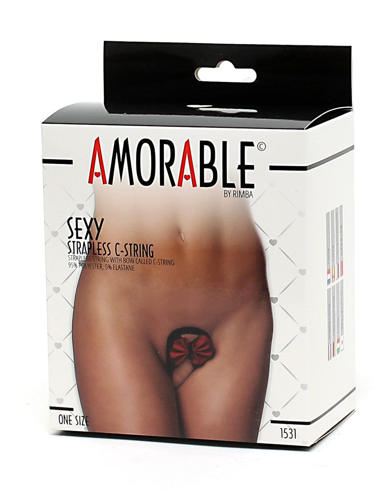 Amorable By Rimba - Strapless C-String - One Size - Black / Red - UABDSM