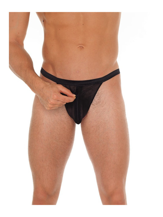 Amorable By Rimba - Transparent Thong With Zipper - One Size - Black - UABDSM